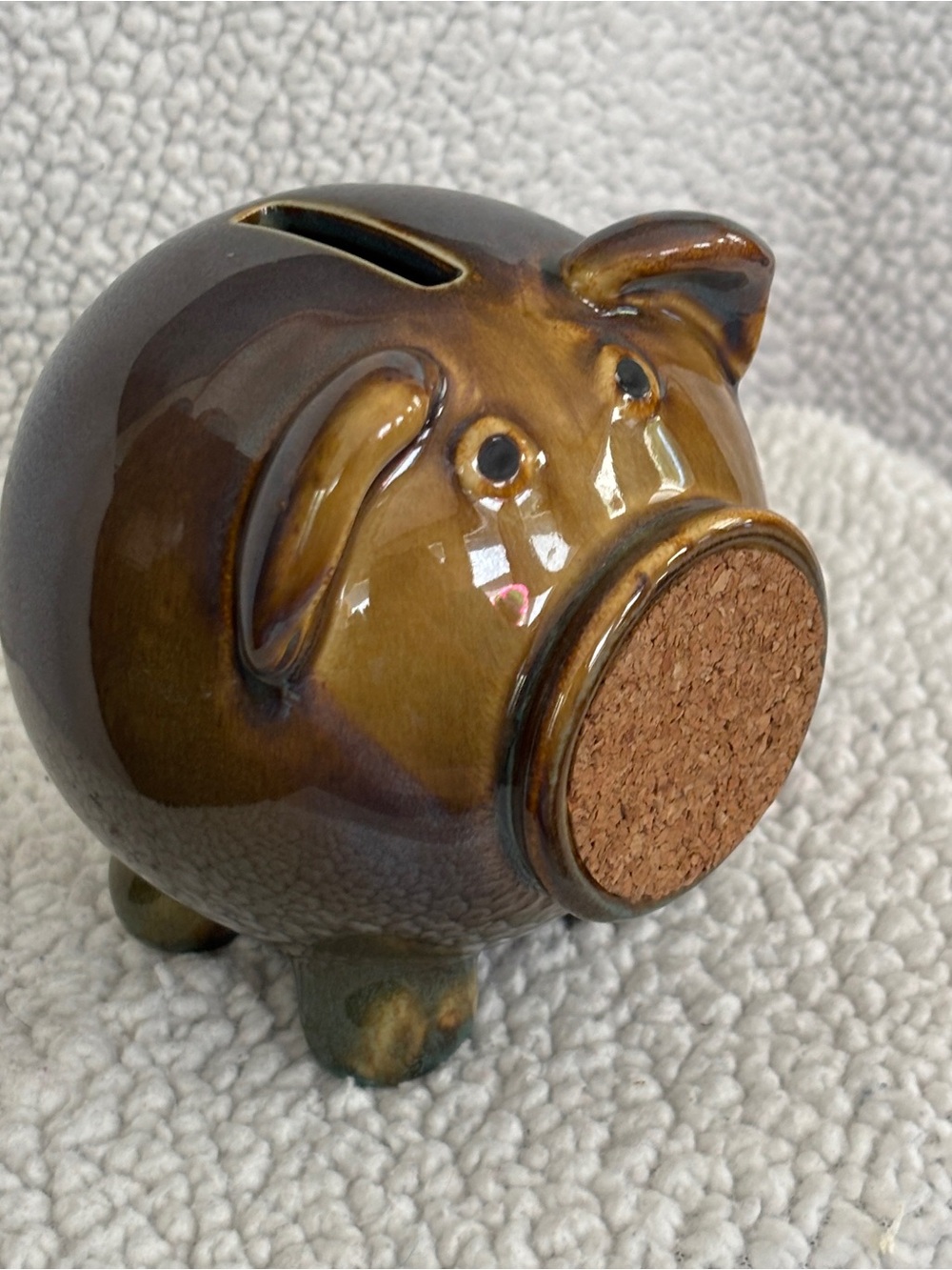 Boyds Bears Brown and Cream Ceramic Savings Piggy Bank - Picture 8 of 9